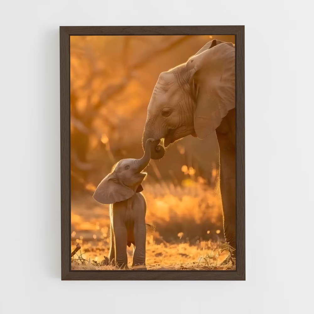 elephant-10 cadre Bois foncé