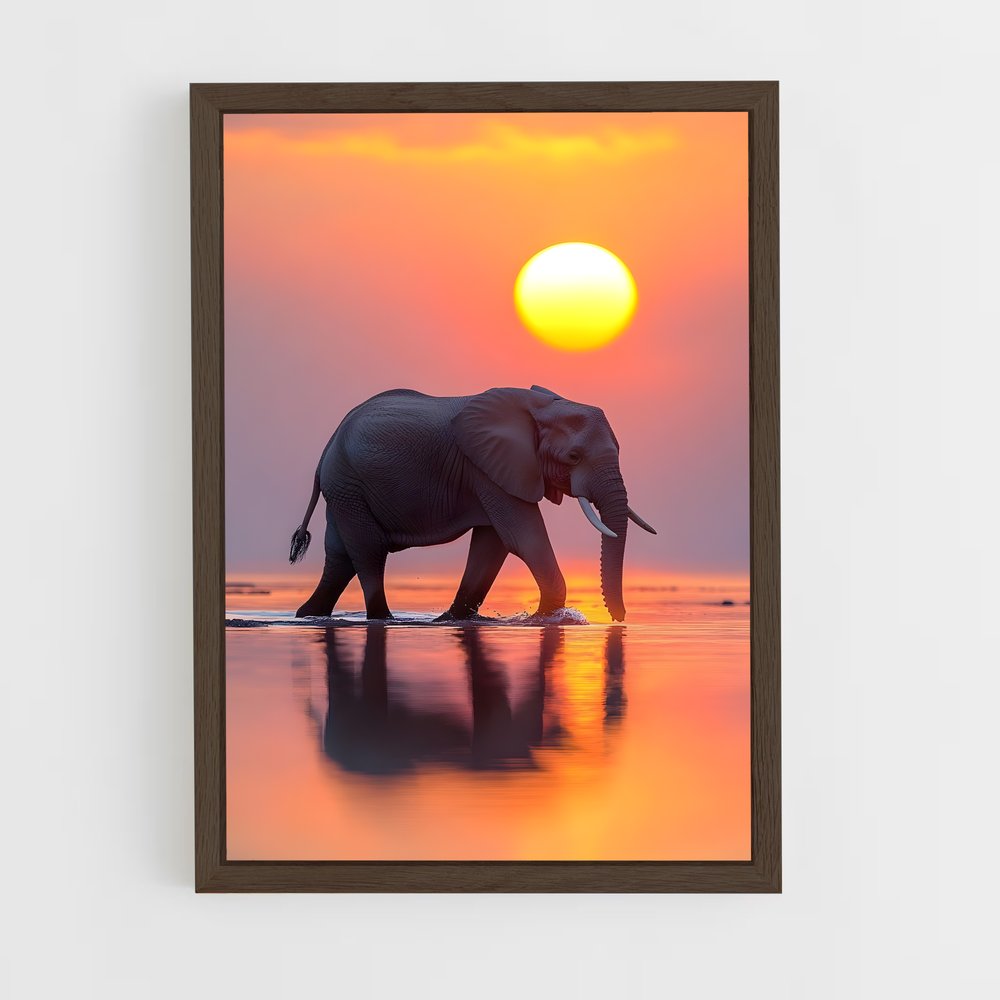 elephant-9 cadre Bois foncé