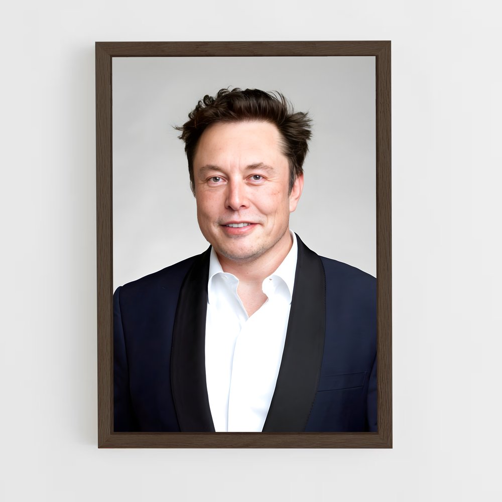 elon-musk-3 cadre Bois foncé