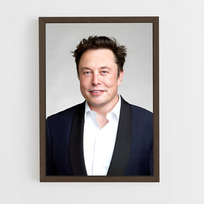 elon-musk-3 cadre Bois foncé