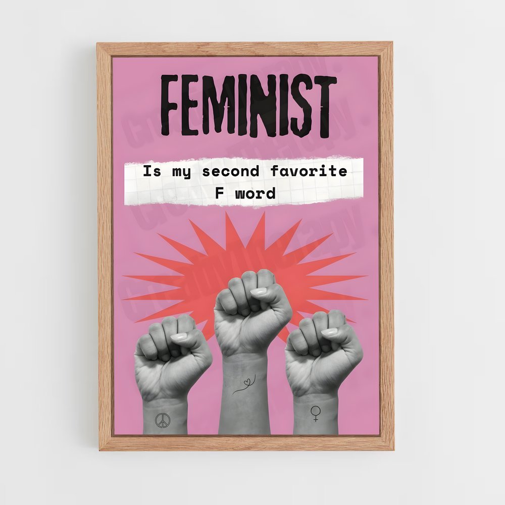 feminist-10 cadre Bois clair