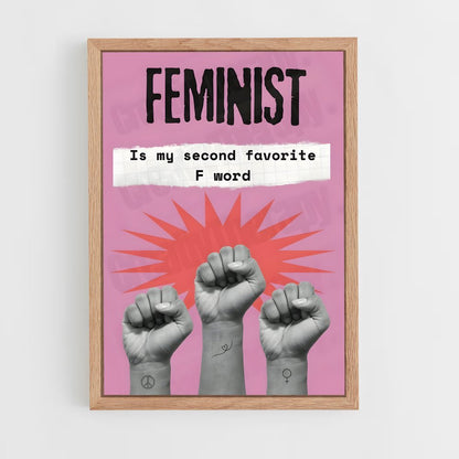 feminist-10 cadre Bois clair