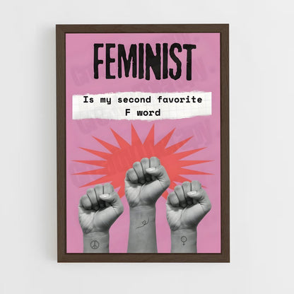 feminist-10 cadre Bois foncé