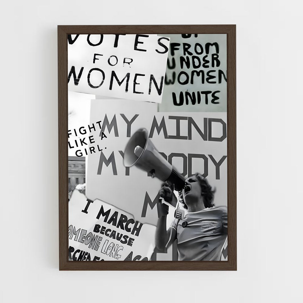 feminist-14 cadre Bois foncé