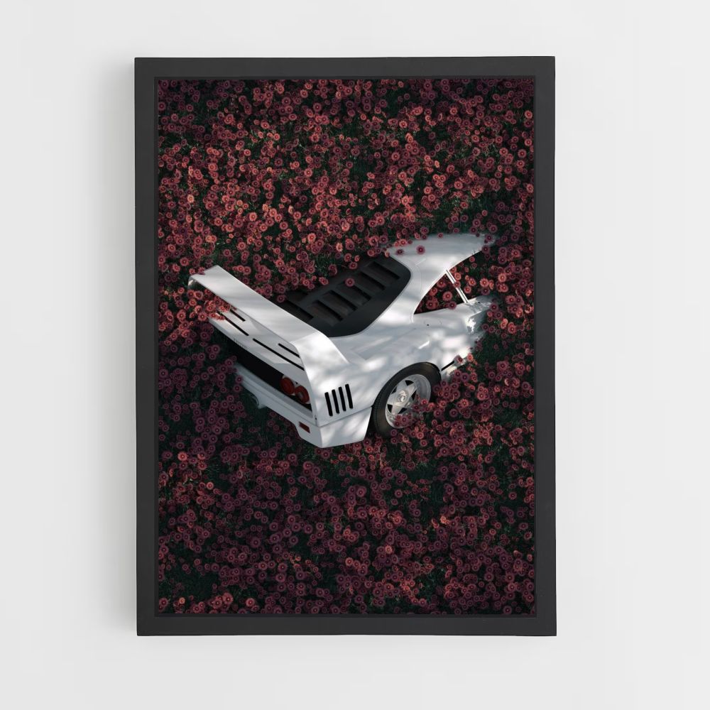 Poster Ferrari F40 Flowers