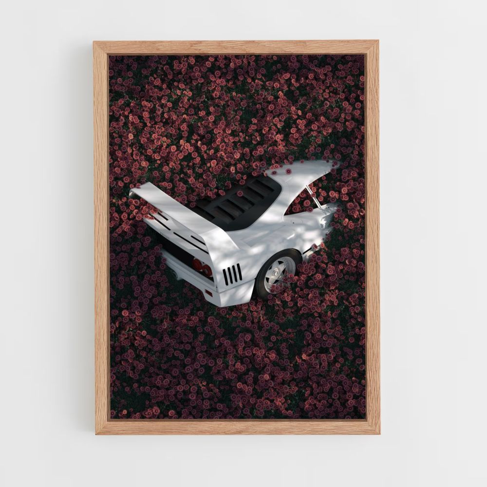 Poster Ferrari F40 Flowers