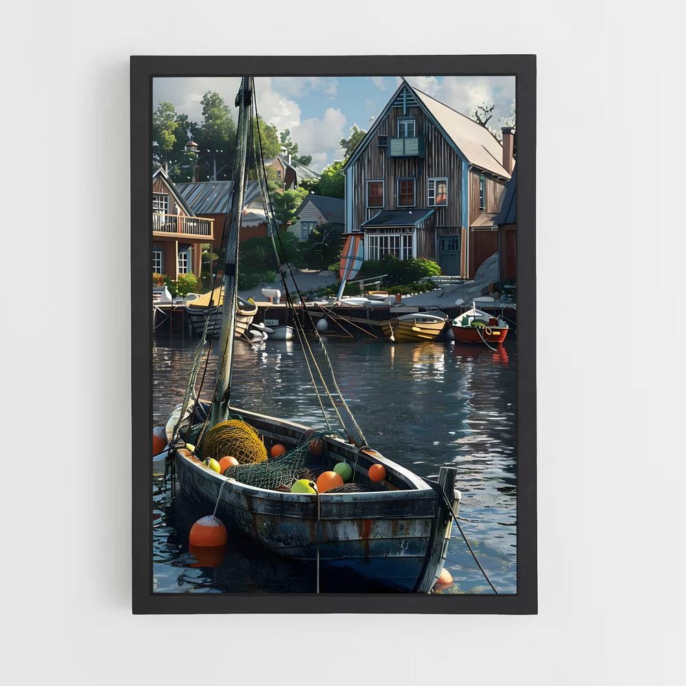 fishing-boat-13 cadre Noir