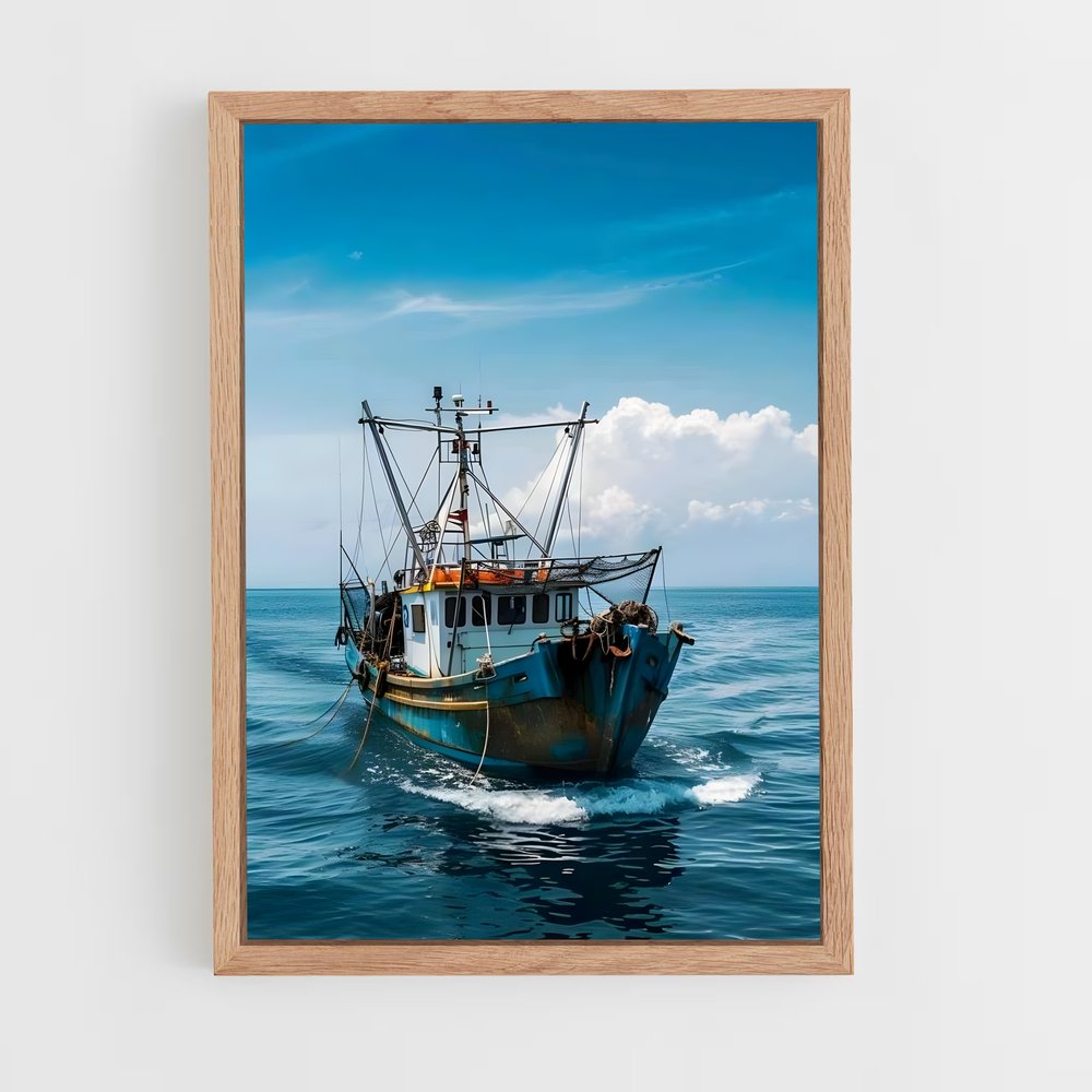 fishing-boat-2 cadre Bois clair