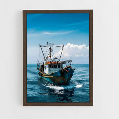 fishing-boat-2 cadre Bois foncé