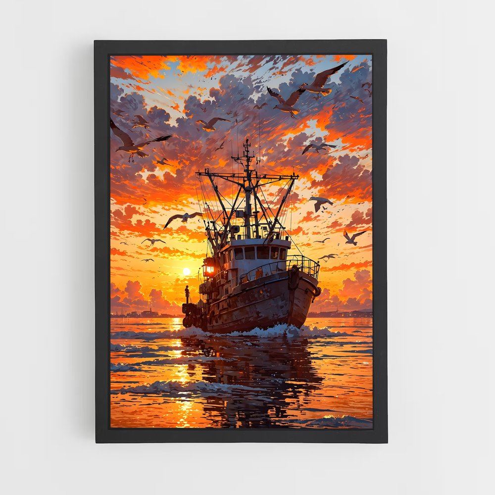 fishing-boat-3 cadre Noir