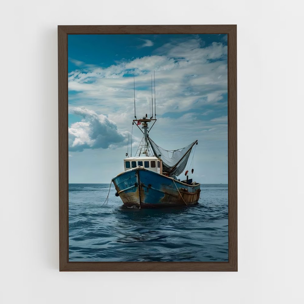 fishing-boat-7 cadre Bois foncé