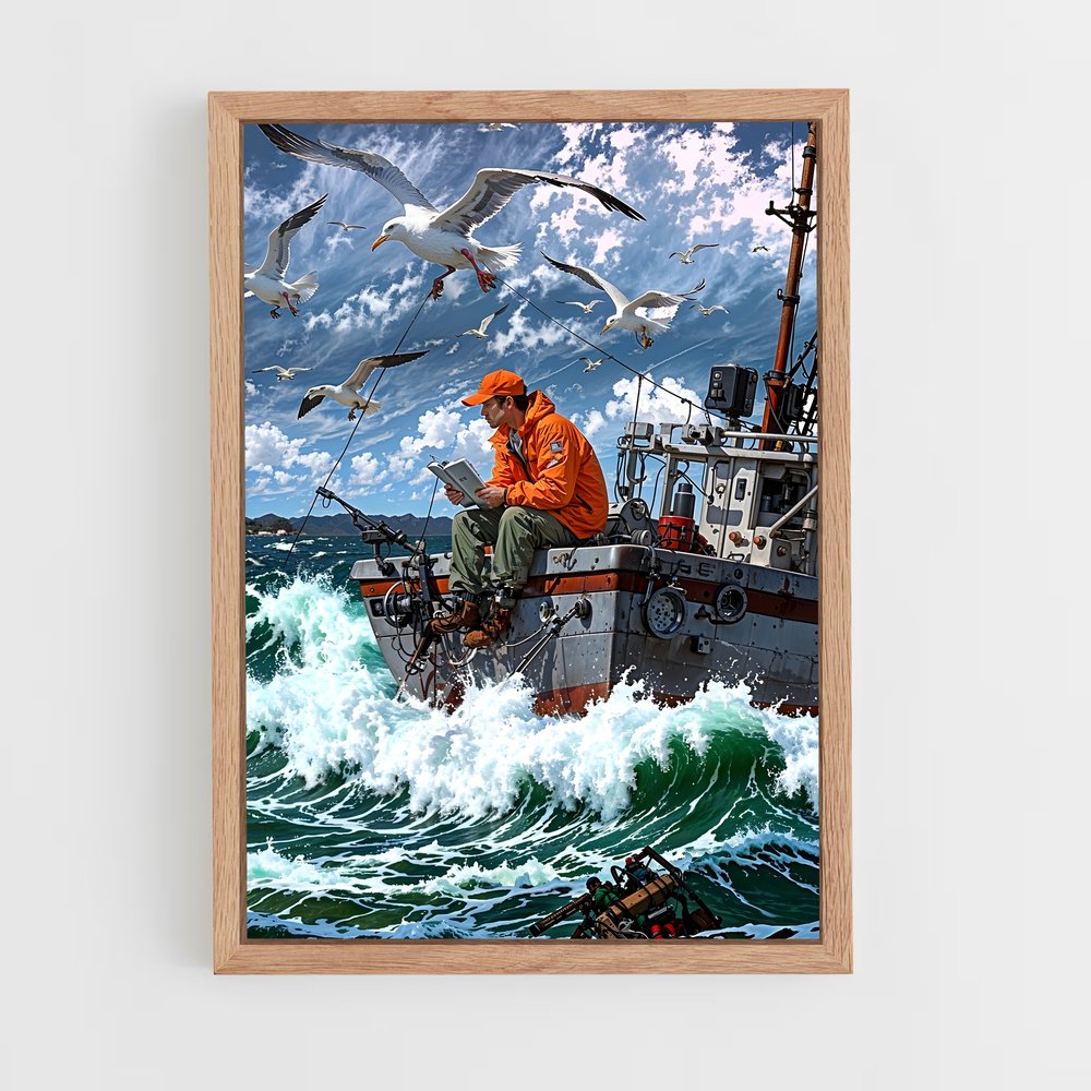 fishing-boat-8 cadre Bois clair
