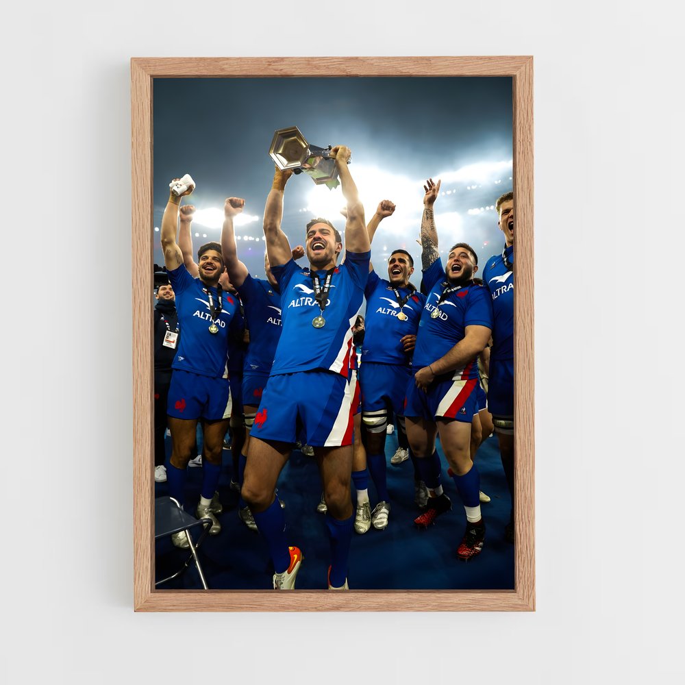 france-rugby-11 cadre Bois clair