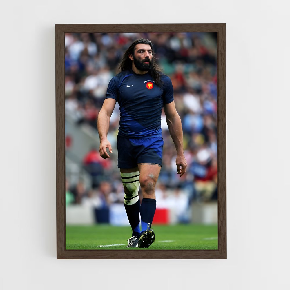 france-rugby-4 cadre Bois foncé