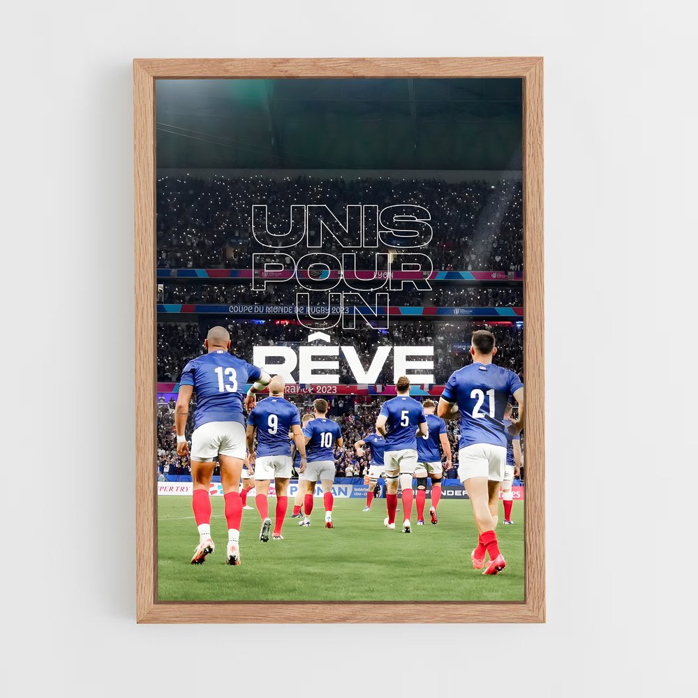 france-rugby-9 cadre Bois clair