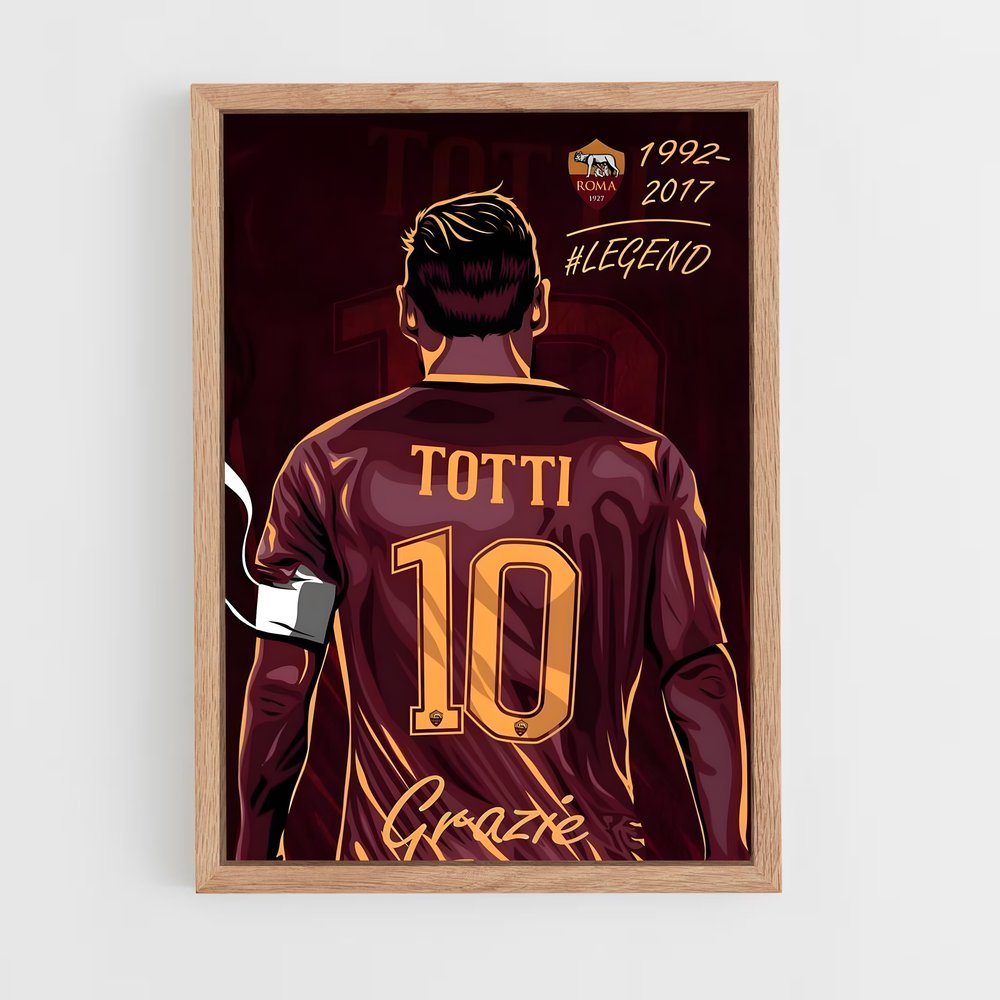 francesco-totti-11 cadre Bois clair