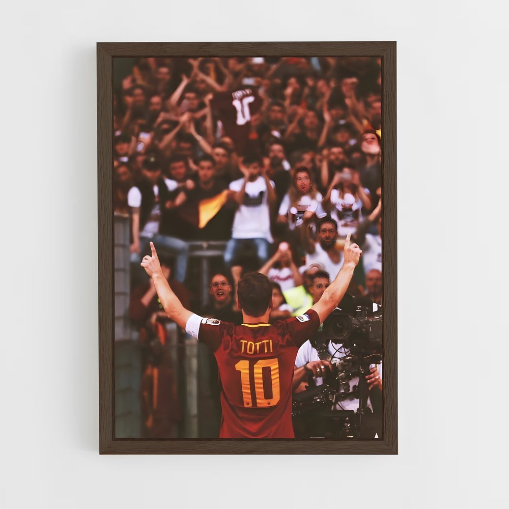 francesco-totti-9 cadre Bois foncé