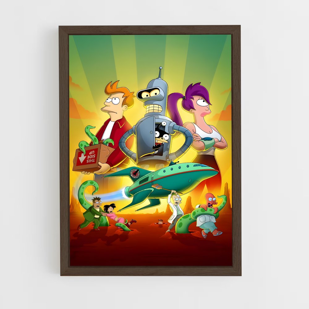futurama-12 cadre Bois foncé