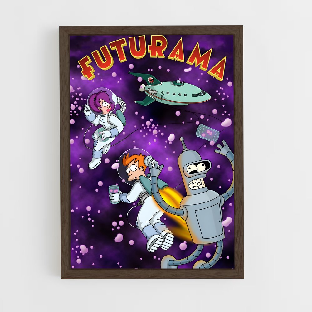 futurama-4 cadre Bois foncé