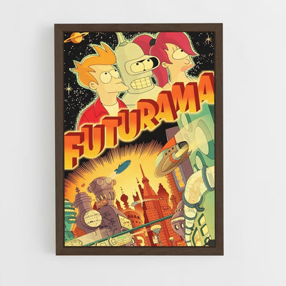 futurama-9 cadre Bois foncé