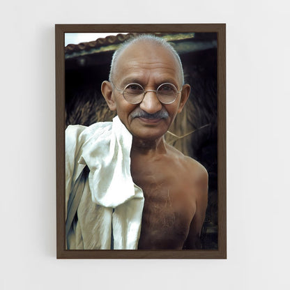 gandhi-3 cadre Bois foncé