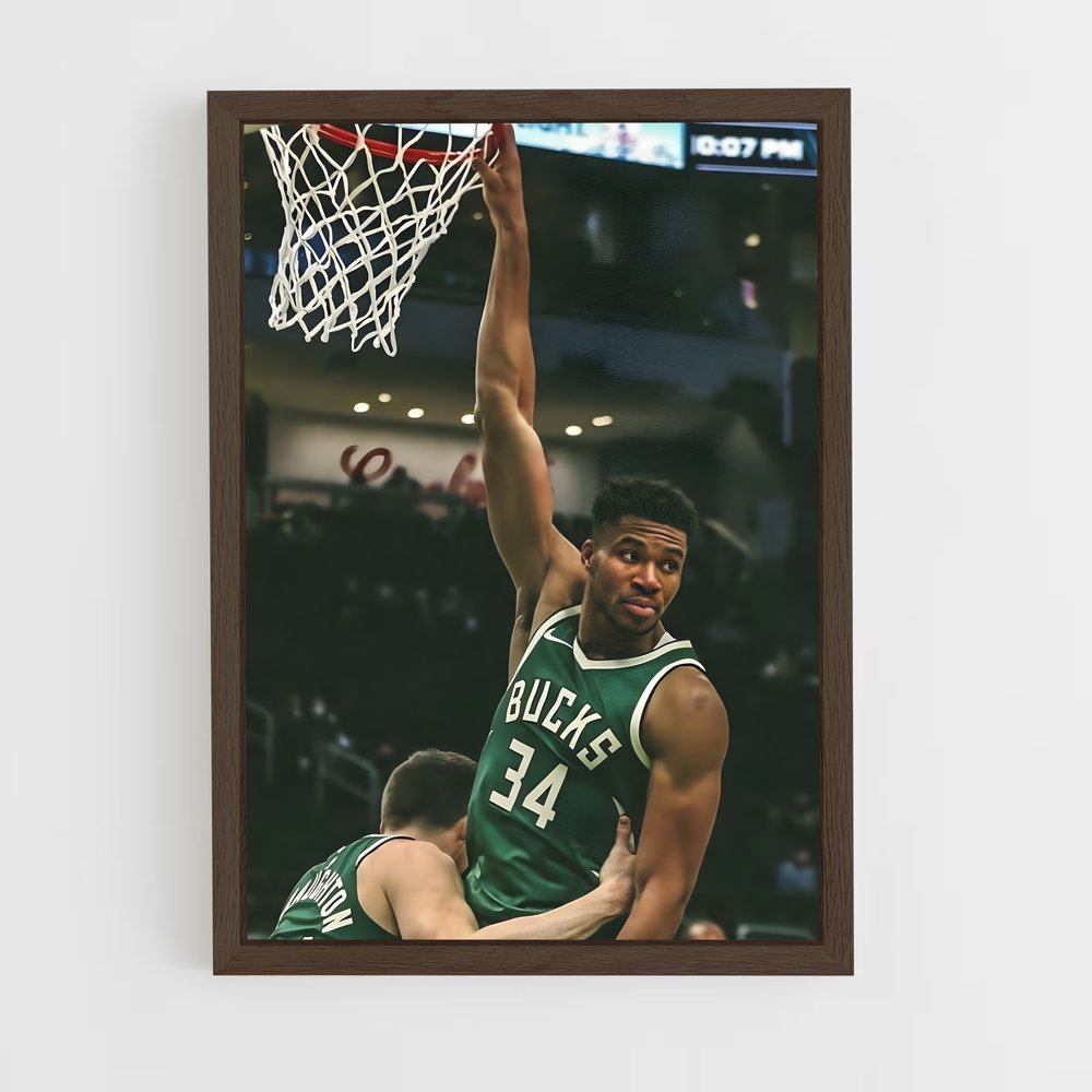 giannis-antetokounmpo-1 cadre Bois foncé