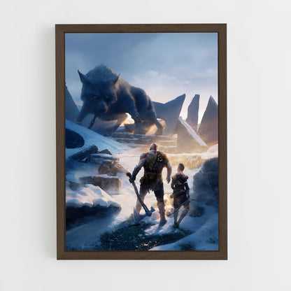 god-of-war-11 cadre Bois foncé