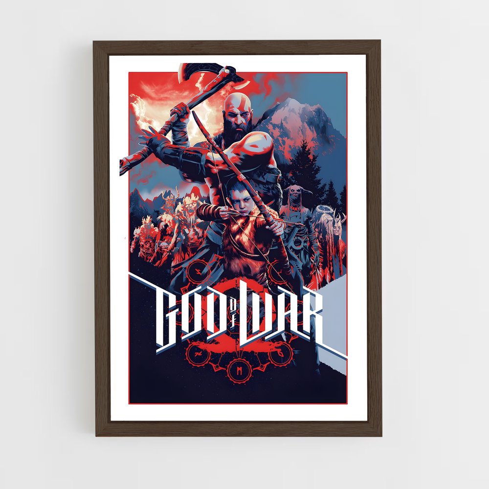 god-of-war-16 cadre Bois foncé