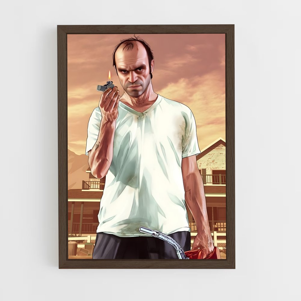 gta-v-3 cadre Bois foncé