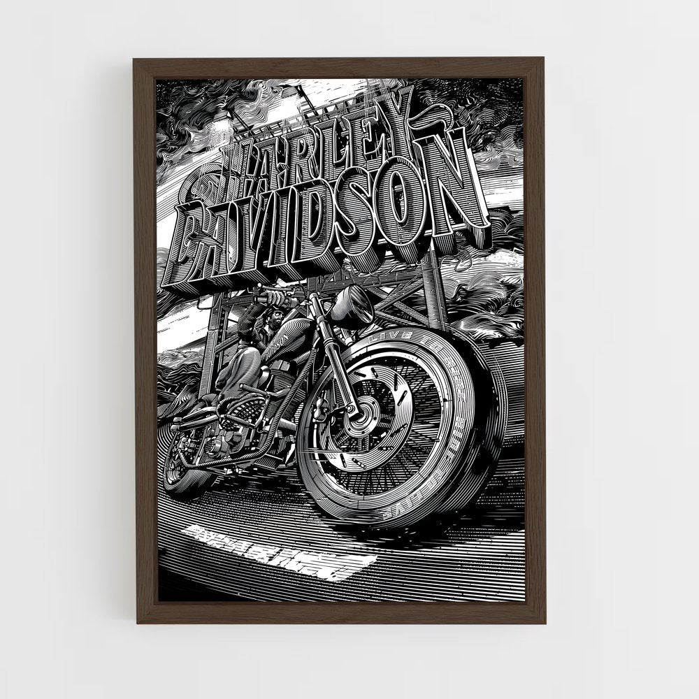 harley-davidson-8 cadre Bois foncé