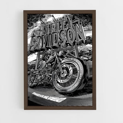 harley-davidson-8 cadre Bois foncé
