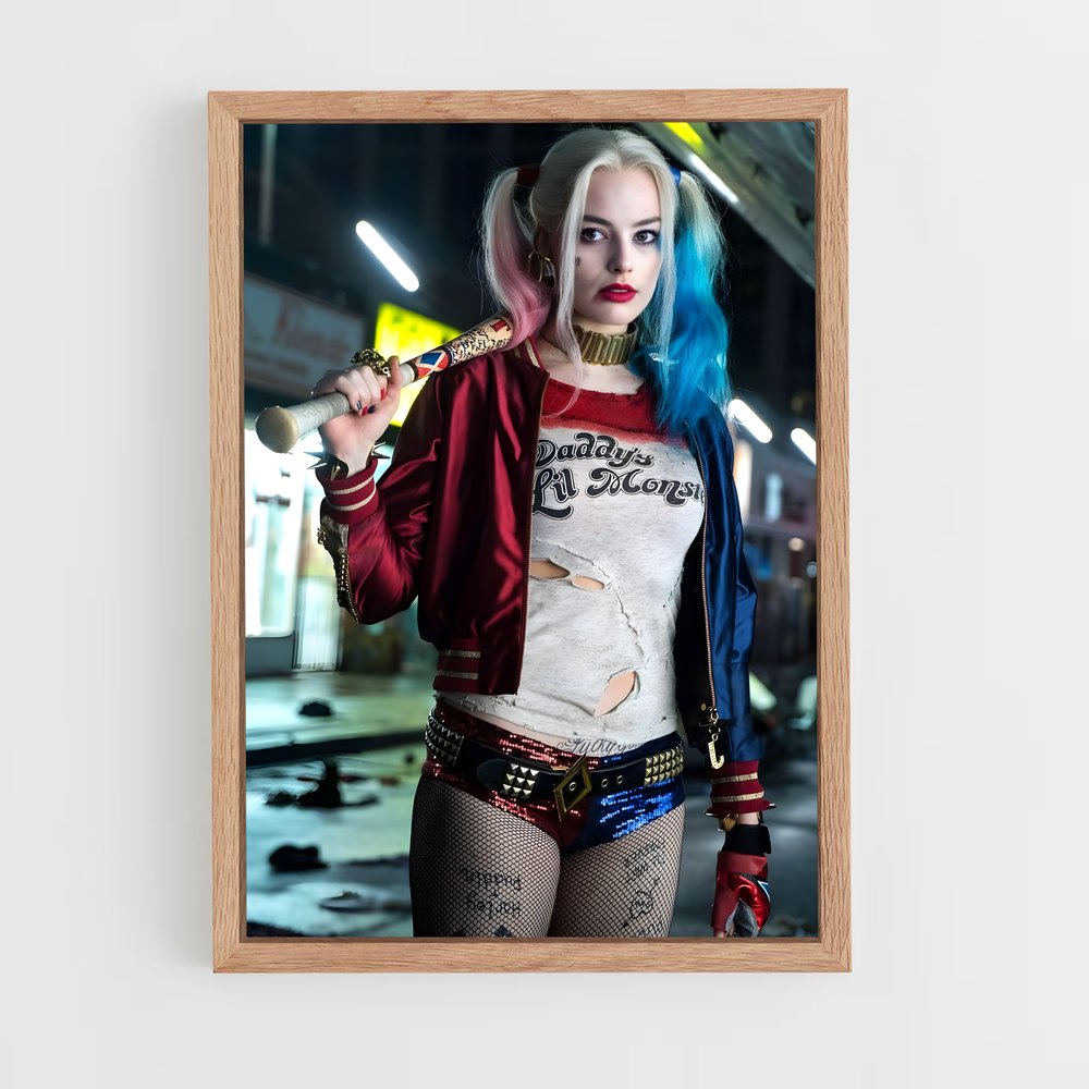 harley-queen-1 cadre Bois clair