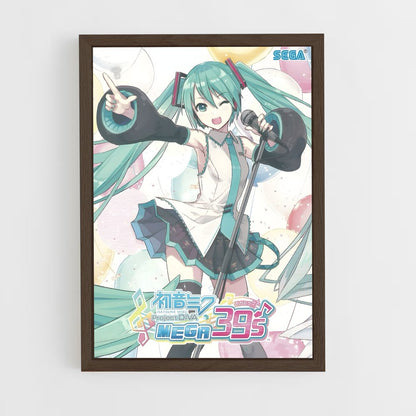 hatsune-miku-4 cadre Bois foncé