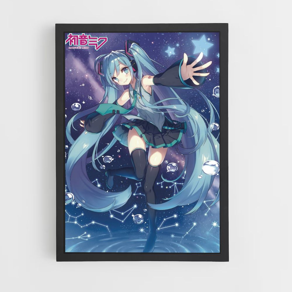 Poster Hatsune Miku Blauw