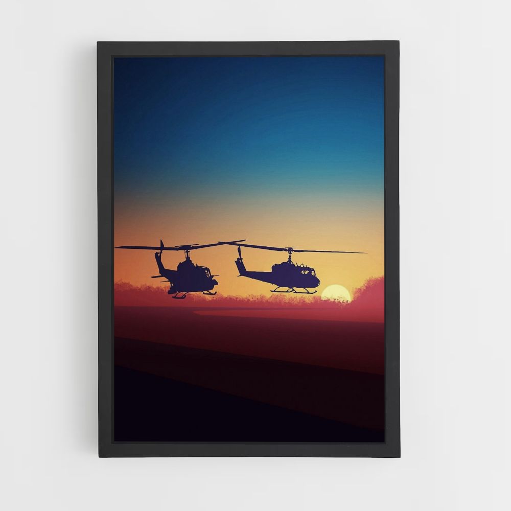 Aesthetic Helicopter Poster