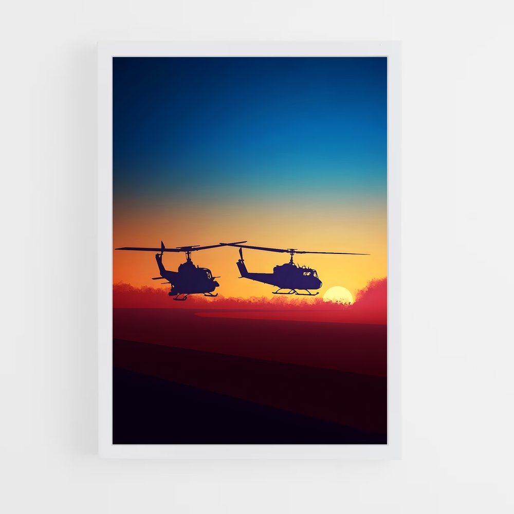 helicopter-4 cadre Blanc