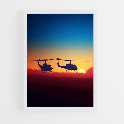 helicopter-4 cadre Blanc