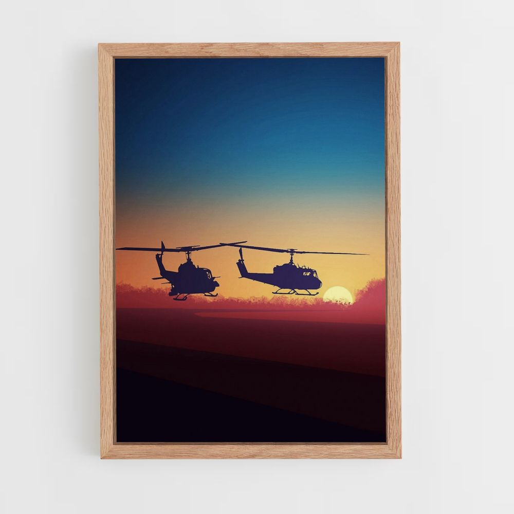 Aesthetic Helicopter Poster