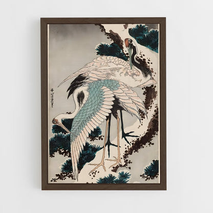 hokusai-9 cadre Bois foncé