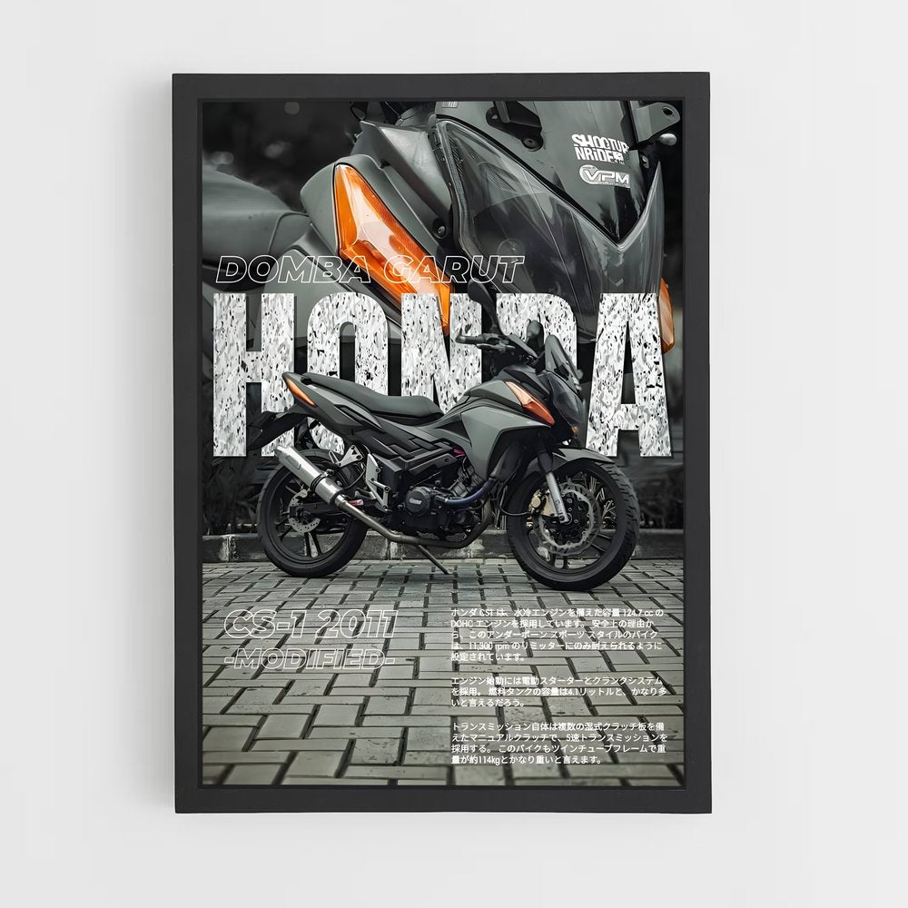 honda-moto-6 cadre Noir