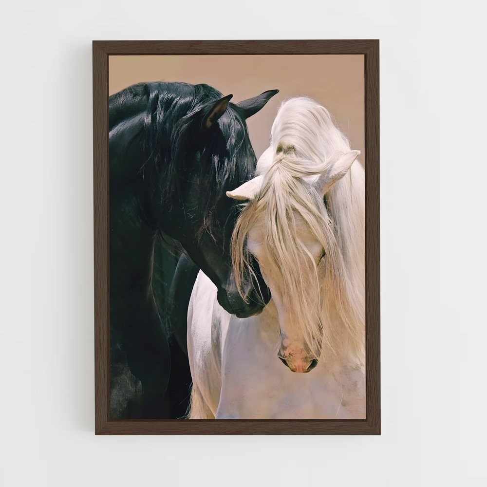 horse-4 cadre Bois foncé