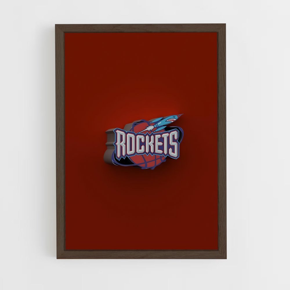 houston-rockets-8 cadre Bois foncé