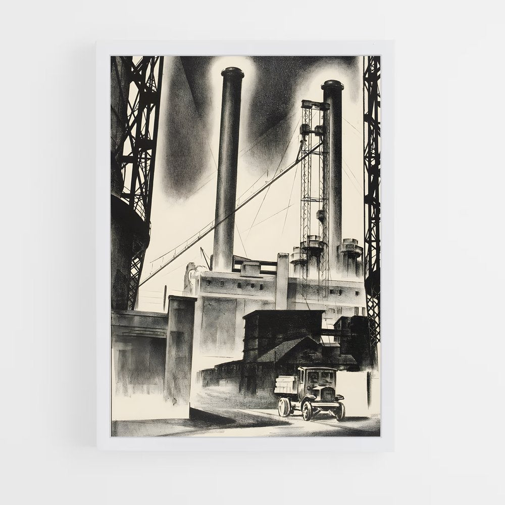 industrial-2 cadre Blanc