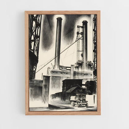 industrial-2 cadre Bois clair