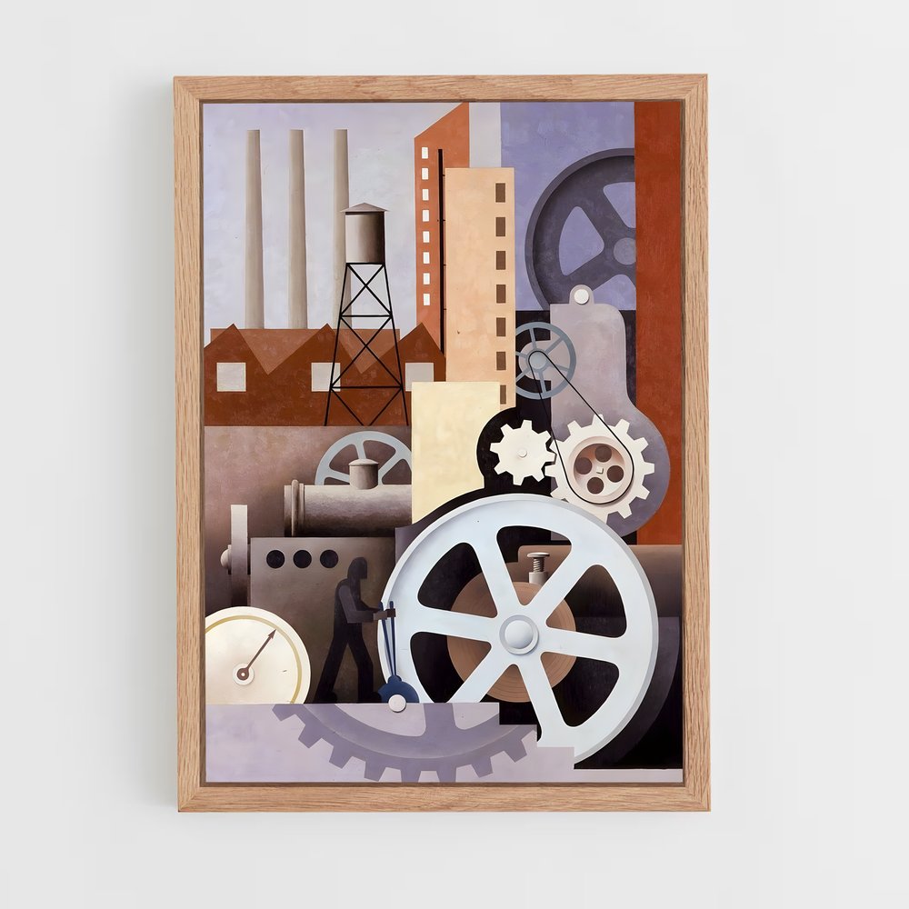 industrial-4 cadre Bois clair
