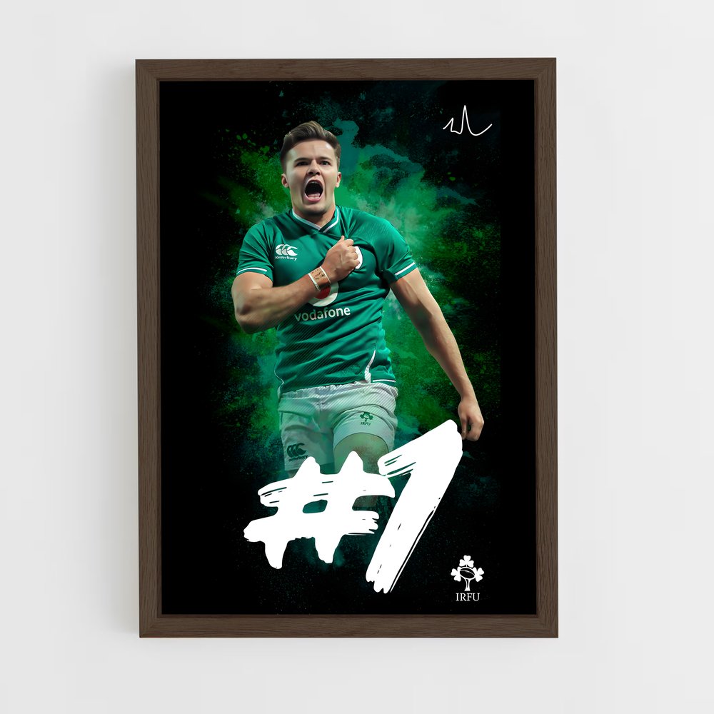 ireland-rugby-15 cadre Bois foncé