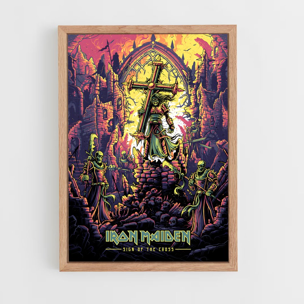 iron-maiden-1 cadre Bois clair