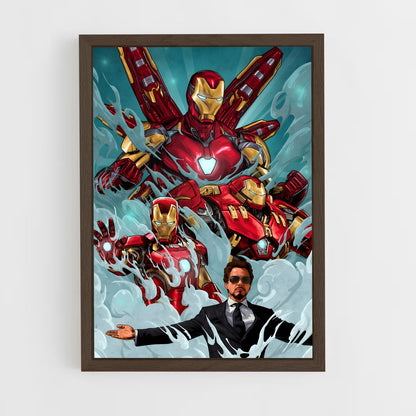 iron-man-4 cadre Bois foncé