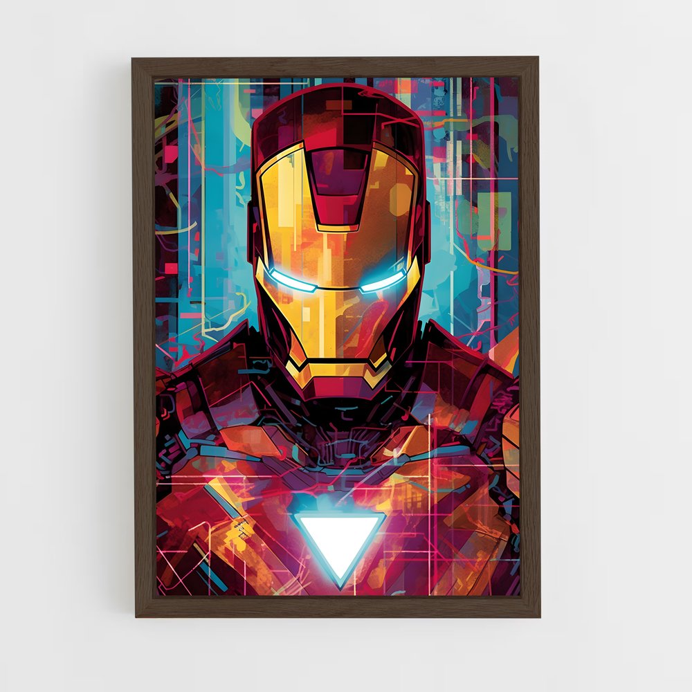 iron-man-8 cadre Bois foncé