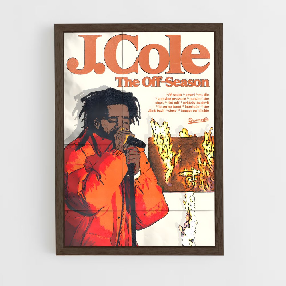 j-cole-1 cadre Bois foncé